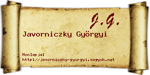 Javorniczky Györgyi névjegykártya
