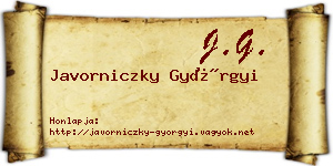 Javorniczky Györgyi névjegykártya