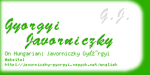 gyorgyi javorniczky business card